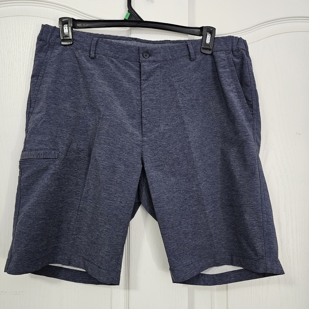 Greg Norman Shorts Mens 38 Gray Flat Front Chino Performance Stretch Pocket Golf